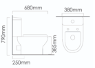 MOCHA MWC7604 Close-Coupled W_C Close-Coupled W.C. Water Closet MOCHA SANITARY WARE