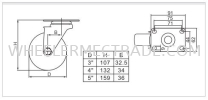 Plate Mount Swivel PU Caster Castor Wheel