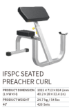 Seated Preacher Curl IFSPC IF Series Free Weights Commercial GYM