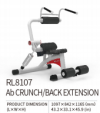 Ab Crunch/Back Extension RL8107 Re-Life Strength Machine Commercial GYM