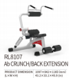 Ab Crunch/Back Extension RL8107  Re-Life Strength Machine Commercial GYM