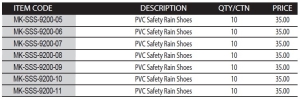 MK-SSS-9200 PVC RAIN SHOES (YLW) Foot Protection