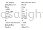 LED Filament Bulb E27 1.5W BULB / MENTOL