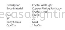 Crystal Wall Light (W6018) Crystal Wall Light WALL LIGHT