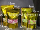 Ziplock Bag with Window (Gold) 100pcs+/- Plastic Ziplock Bag Plastic Bag