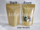 Kraf Paper Ziplock with Window 100pcs+/- Paper Ziplock Bag Plastic Bag