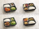 4 Compartment (Black Base) Bento Box Take Away Box