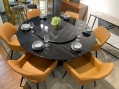 Black Marble Dining Table With 6 Arm Chairs (BR4+BTT2+1815+x2056)