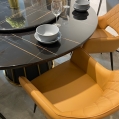 Black Marble Dining Table With 6 Arm Chairs (BR4+BTT2+1815+x2056)