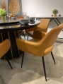 Black Marble Dining Table With 6 Arm Chairs (BR4+BTT2+1815+x2056)