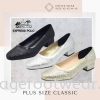 PlusSize Women 1 inch Heel Shoe- PS-1207 GLITTER SILVER Colour8 Plus Size Shoes