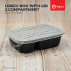 ATQ-19155-2B | 100pcs 2 Compartment Lunch Box with Lid Packaging