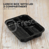 ATQ-19153-3A | 100pcs 3 Compartment Lunch Box with Lid Packaging