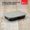 ATQ-19154-2A | 100pcs 2 Compartment Lunch Box with Lid Packaging