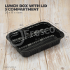 ATQ-19153-3A | 100pcs 3 Compartment Lunch Box with Lid Packaging