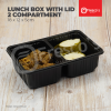 ATQ-12185 | 100pcs 2 Compartment Lunch Box with Lid Plastic Packaging