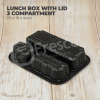 ATQ-19153-3A | 100pcs 3 Compartment Lunch Box with Lid Packaging