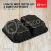 ATQ-19154-2A | 100pcs 2 Compartment Lunch Box with Lid Packaging