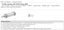 PRA Series, Metric Version, Magnetic Piston  Cylinder Pneumatics