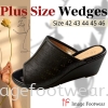 PlusSize Women 2.5 inch Wedges- PS-836-38 BLACK Colour Plus Size Shoes