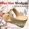 PlusSize Women 2.5 inch Wedges- PS-836-36 GOLD Colour Plus Size Shoes