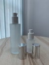 30ml,100ml Frosted Glass Lotion Pump Bottle with Chrome Silver Cap - GLPB002 Glass Bottles Bottles