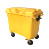 YKF Bio Hazard Yellow Bin 660L 4 Wheels Garbage Bin Garbage Bin