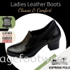 EXPRESS POLO Full Leather 2 inch Ladies Boots- LL-90595- BLACK Colour EXPRESS POLO Ladies Shoes Ladies Leather Shoes & Boots