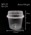 Microwave Round Container MS 25 Normal & Raised Height Lids (50pcs/pkt) Food Storage & Dispensers