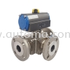 AT34x Flanged Ball Valve ANSI-150 JIS10K Pneumatic Actuator Valve AUTOMATIC VALVE