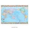 W152M BILINGUAL World Map Maps Organization & Storage Writing Equipment