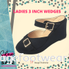 IF IMAGE Ladies 3 inch Wedges IF-2023-8(S)- BLACK Colour Ladies Trendy Shoes