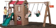 XPA001 Country Home Double Deck Swings & Slide Slide / Swing  Playground Indoor 