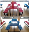 6 Seater Table & Bench Food Court Set Food Court Furniture / Canteen Furniture