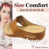 Plus Size 2inch Comfort Slippers -PS-291-5(B)- TAN Colour Plus Size Shoes