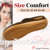 Plus Size 2inch Comfort Slippers -PS-291-6(B)- BROWN Colour Plus Size Shoes