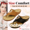 Plus Size 2inch Comfort Slippers -PS-291-5(B)- BLACK Colour Plus Size Shoes