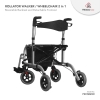 Rollator Walker 2 in 1 Wheelchair Reversible Backrest Commode / Transfer Chair Wheelchair - Fresco Bike