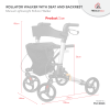 Fresco Rollator Walker with Seat and Backrest Commode / Transfer Chair Wheelchair - Fresco Bike