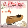 JJ MASTINI Plus Size Comfort Flat Shoes -PS 53-50180- Camel Colour Plus Size Shoes