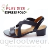 Express Polo Plus Size Ladies Sandal with 1.2 Inch Heel - SL- 9193- BLACK Colour Plus Size Shoes