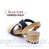 Express Polo Plus Size Ladies Sandal with 1.2 Inch Heel - SL- 9193- ALMOND Colour Plus Size Shoes