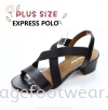 Express Polo Plus Size Ladies Sandal with 1.2 Inch Heel - SL- 9193- BLACK Colour Plus Size Shoes