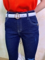 C291 Demin Button Detail Long Pant 