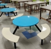 6 Seater Curve Seat Food Court Set Food Court Furniture / Canteen Furniture