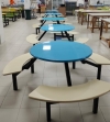6 Seater Curve Seat Food Court Set Food Court Furniture / Canteen Furniture