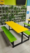 6 Seater Table & Bench Food Court Set Food Court Furniture / Canteen Furniture