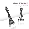 CC26A - CABLEGLOW - LED LIGHT UP LOGO - 3 IN 1 FAST CHARGE Cable