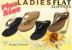 PlusSize Women Flat Slipper- PS-833-6 BLACK Colour Plus Size Shoes