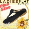 PlusSize Women Flat Slipper- PS-833-6 BLACK Colour Plus Size Shoes